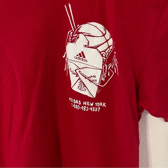 adidas NYC Pick-Up Chinese Take-Out Red Graphic Tee-Small - Picture 4 of 10
